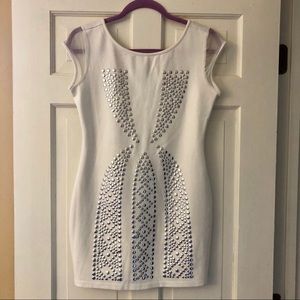 2b bebe White Dress w/Silver Decoration